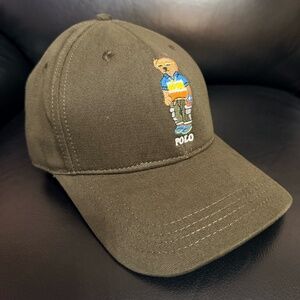 MEN'S POLO RALPH LAUREN GREEN CLASSIC BEAR TWILL BALL CAP UNISEX ONE SIZE HAT